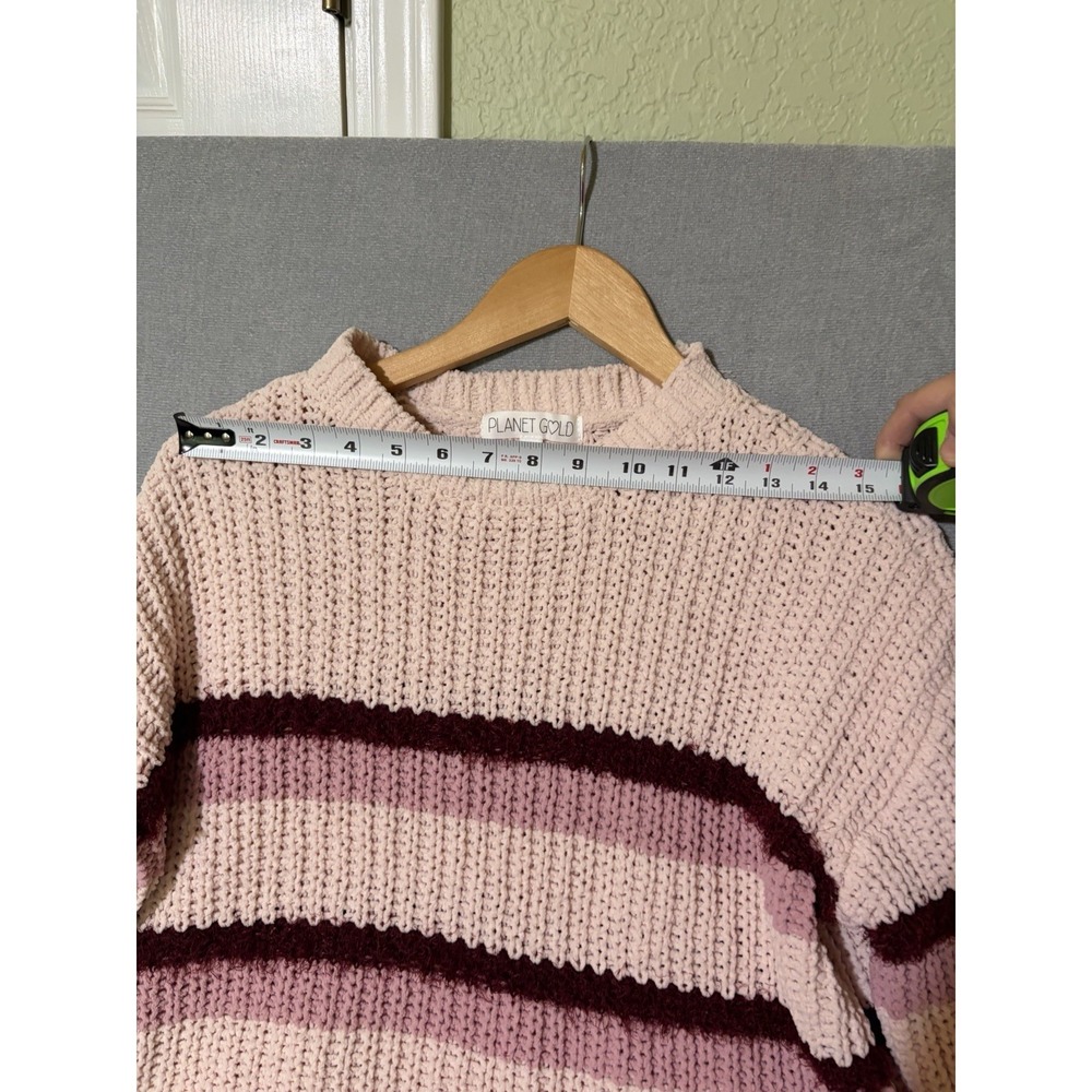 Planet Gold Womens Sweater Size S Pink Neck Long Sleeve Soft Stretch Casual - Picture 3 of 5
